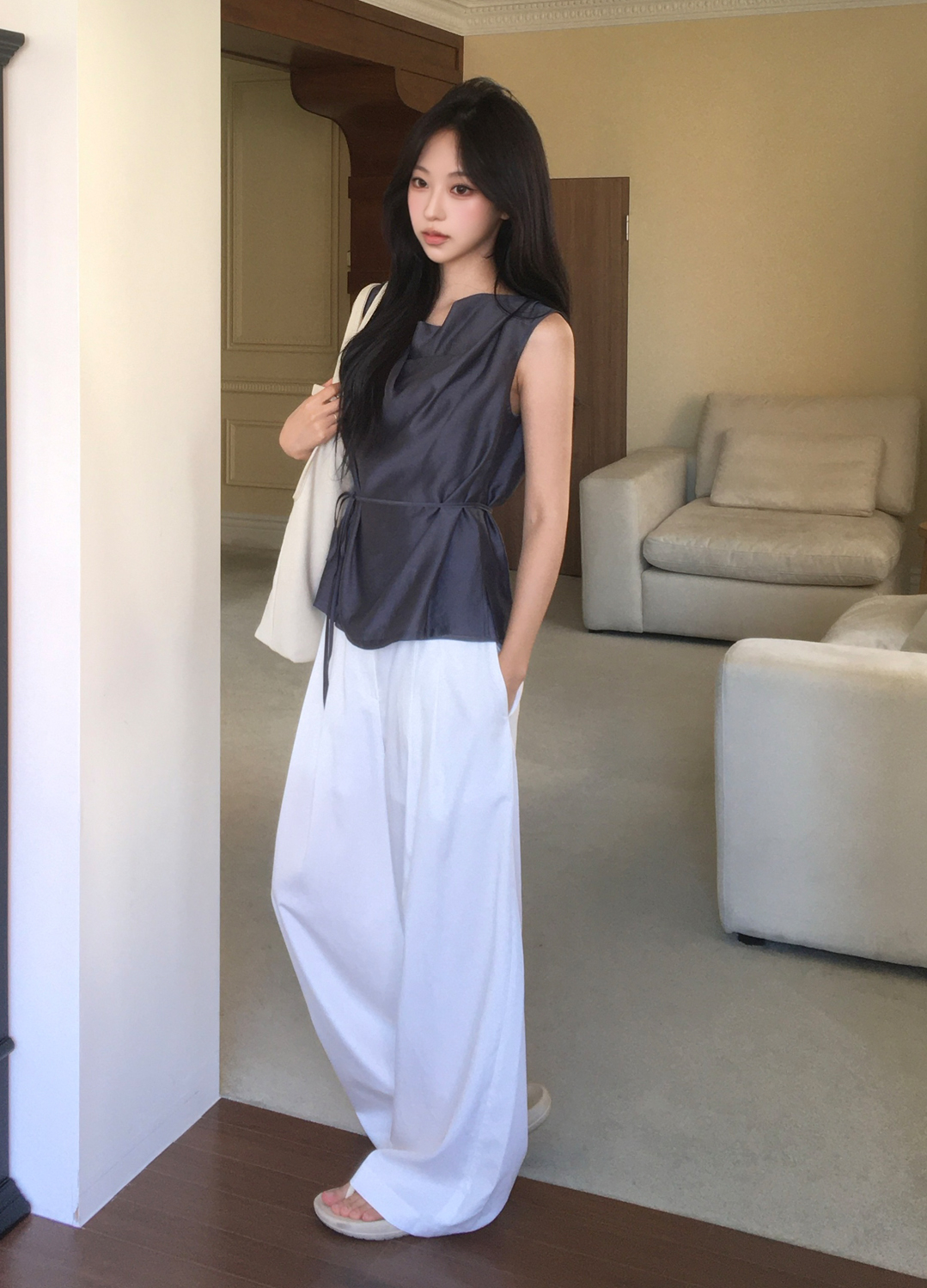 [Exclusive]쿨 텍스처 와이드 팬츠_WHITE_24