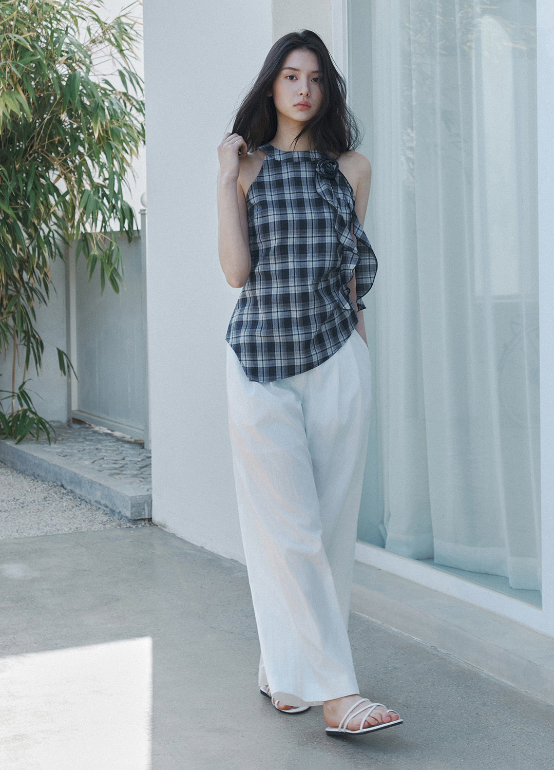 [Exclusive]쿨 텍스처 와이드 팬츠_WHITE_4
