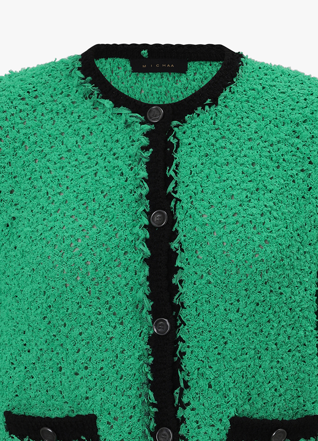 하프 슬리브 크롭 가디건_GREEN_9