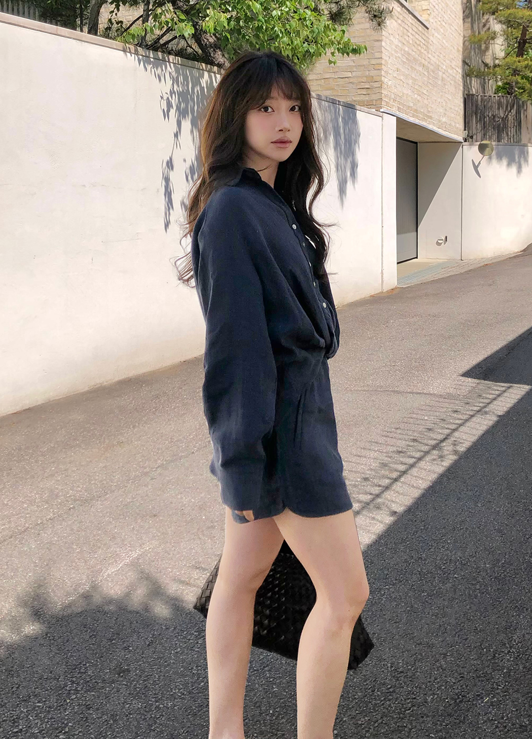 [시즌오프][EXCLUSIVE] 트위스트 린넨 셔츠 셋업_NAVY_5