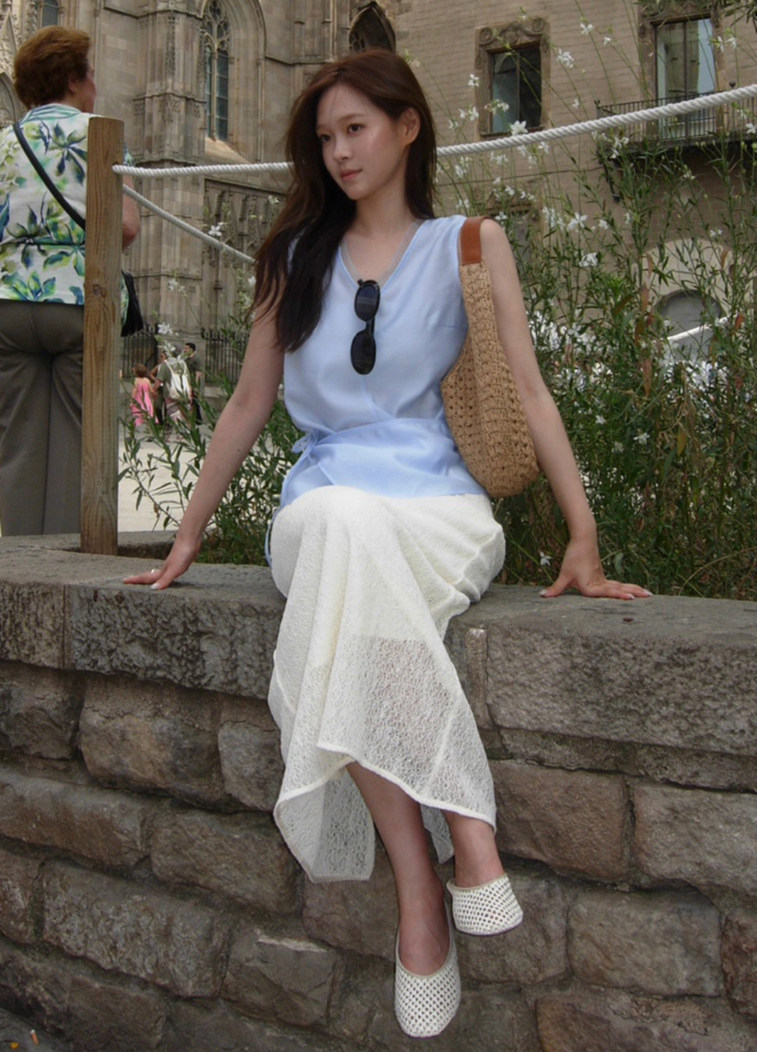 [Exclusive]레이스 텍스처 시어 스커트_CREAM_12