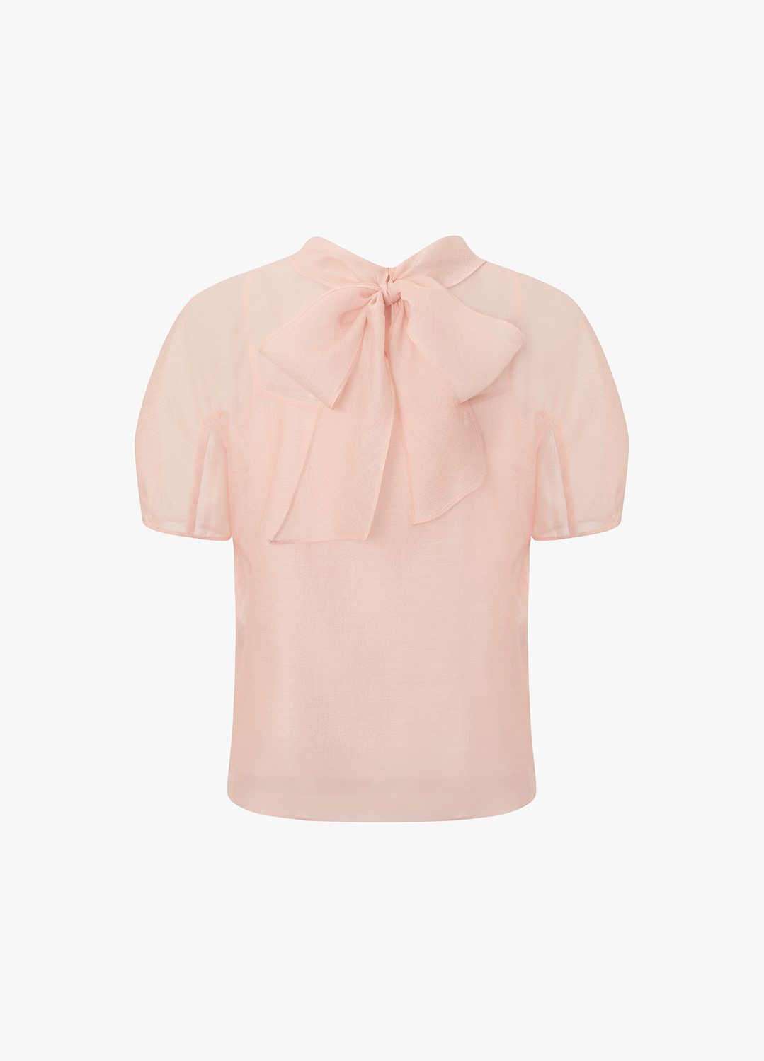 [반팔버전]롤 카라 리본 블라우스_LIGHT PINK_10
