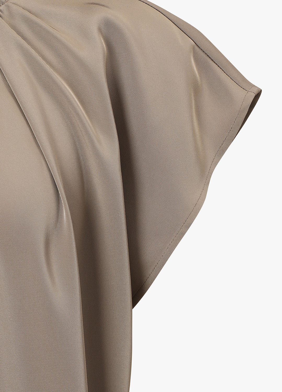 셔링넥 캡 슬리브 블라우스_KHAKI BEIGE_9