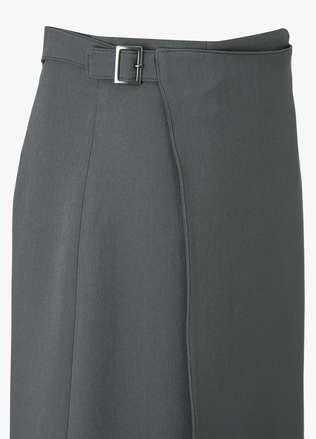 [Exclusive]세미 A라인 랩 스커트_DARK GREY_15
