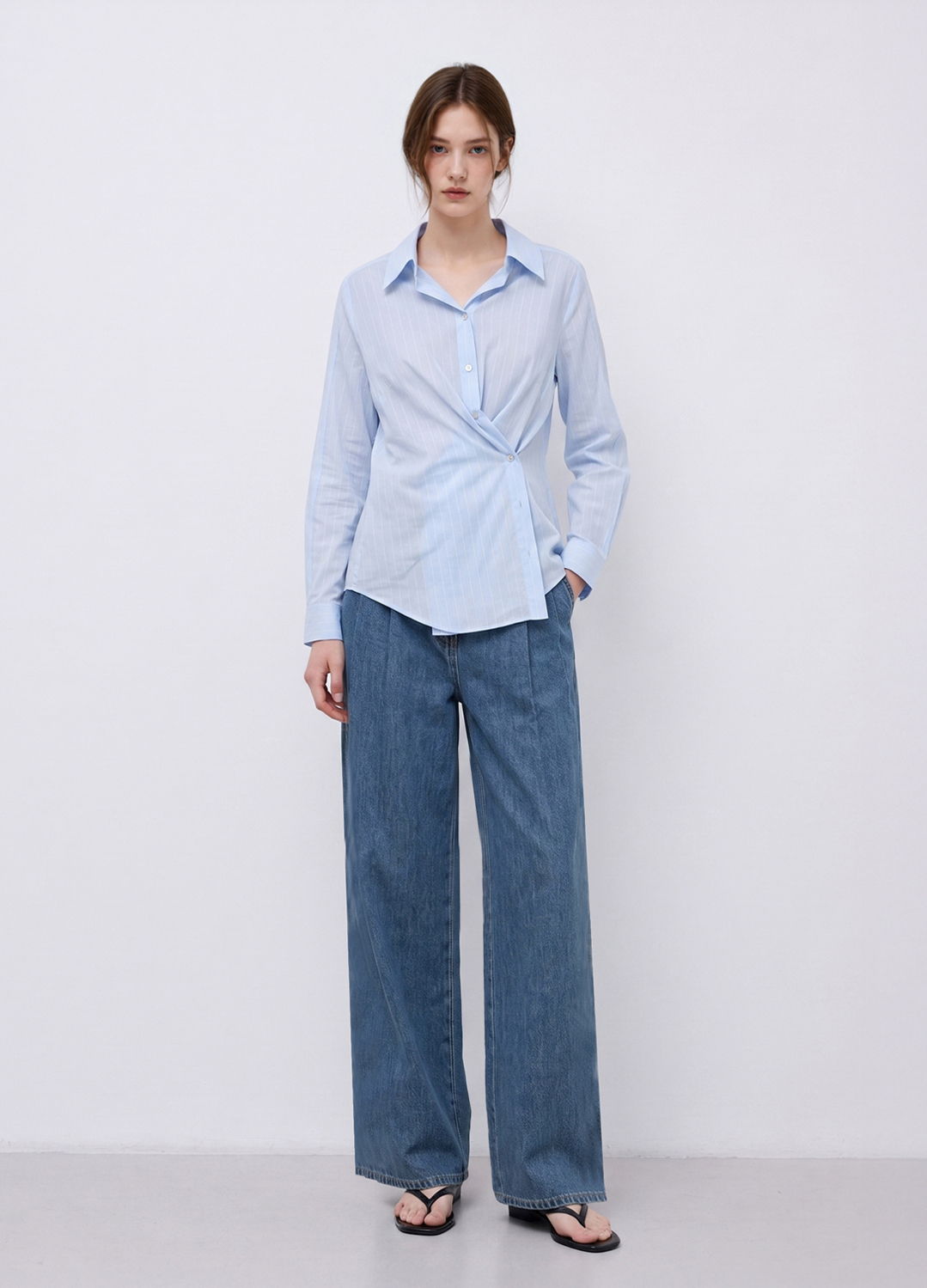투턱 와이드 데님 팬츠_BLUE_5