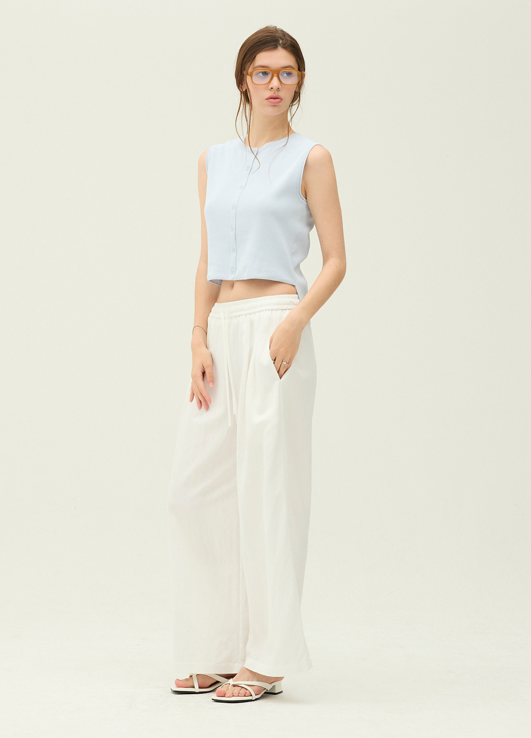 [시즌오프][EXCLUSIVE] 데일리 컴포트 와이드 팬츠_WHITE_15
