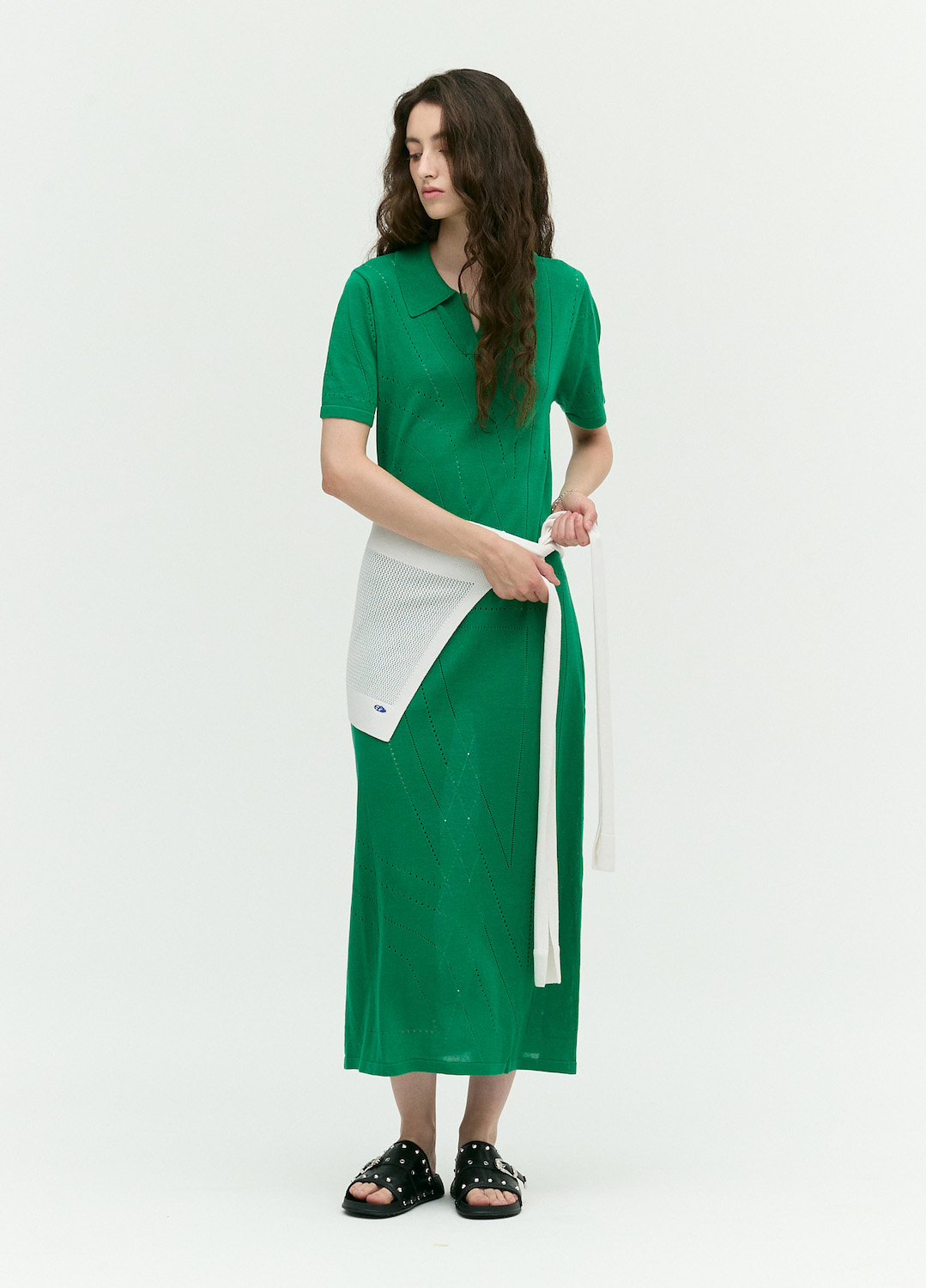 [시즌오프]스카시 패턴 니트 롱 원피스_GREEN_9