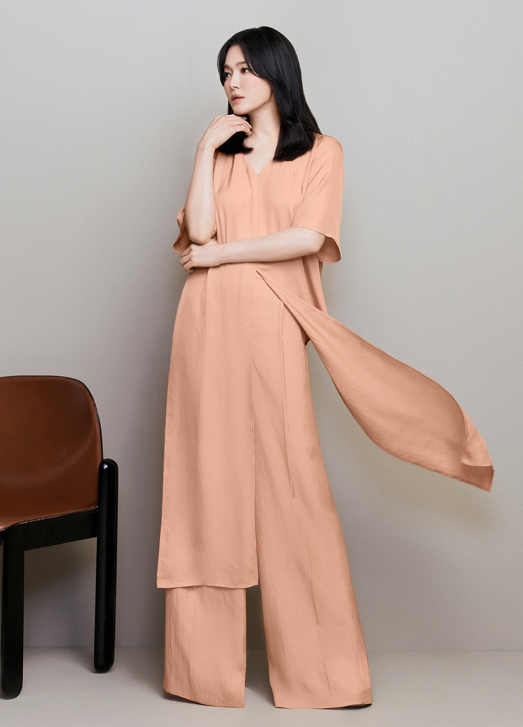 사이드 버튼 디테일 와이드 팬츠_ORANGE_7