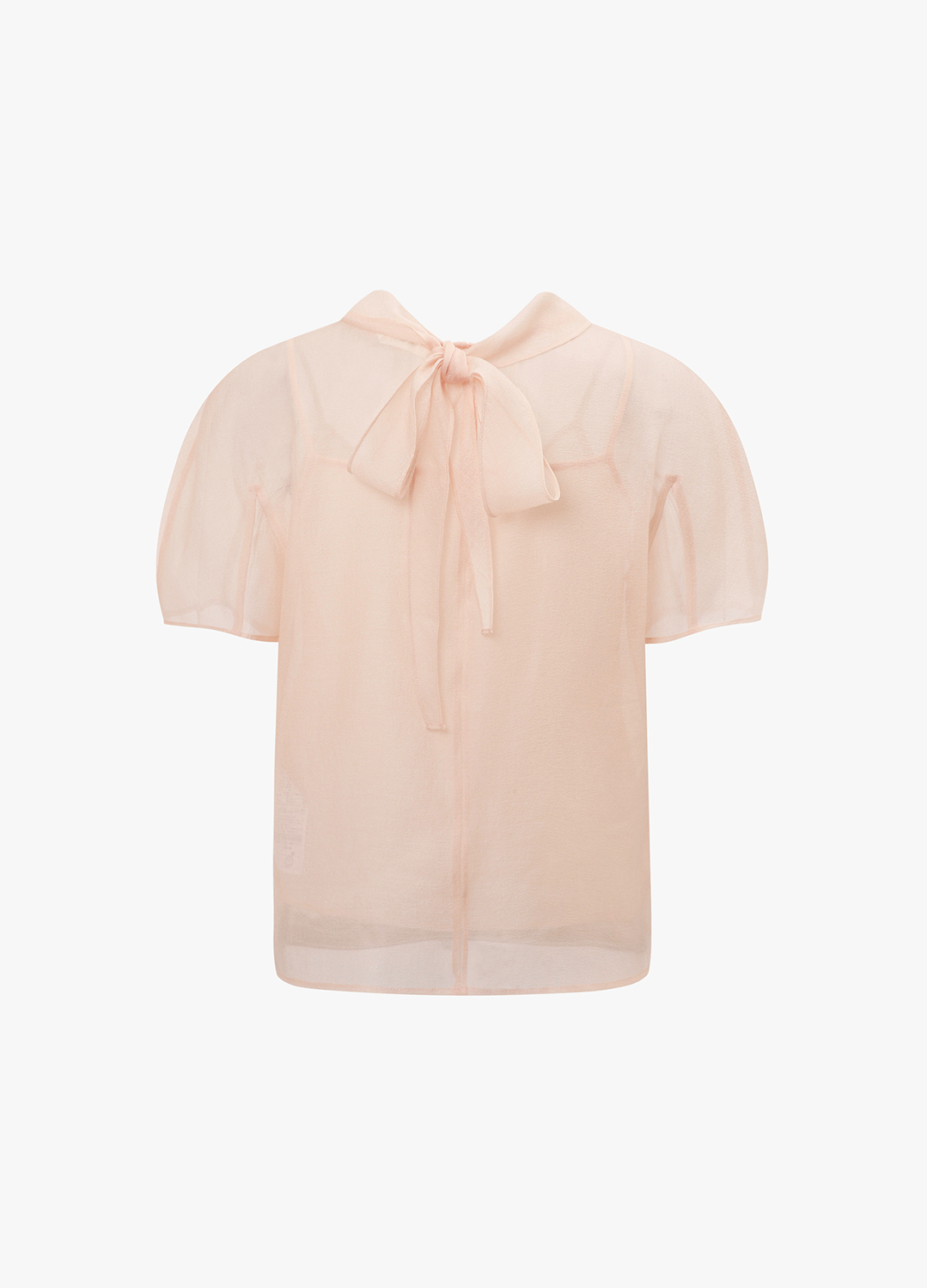 [Exclusive]하프 슬리브 시어 블라우스_LIGHT PINK_30
