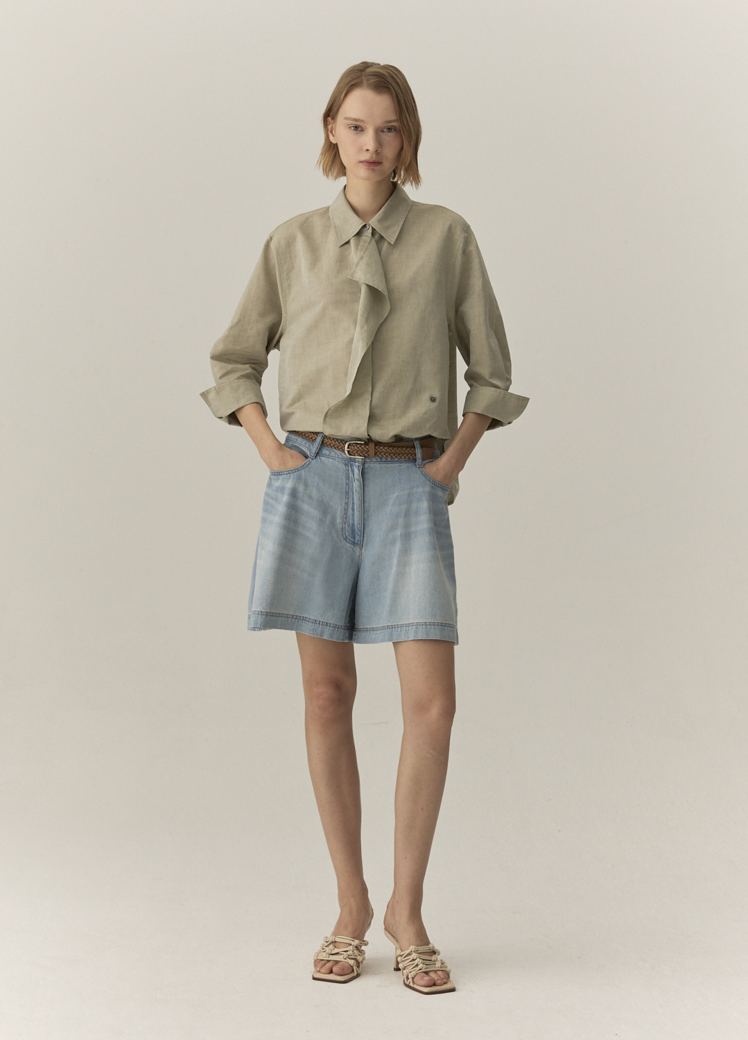 언밸런스 레이어드 포인트 블라우스_KHAKI_7