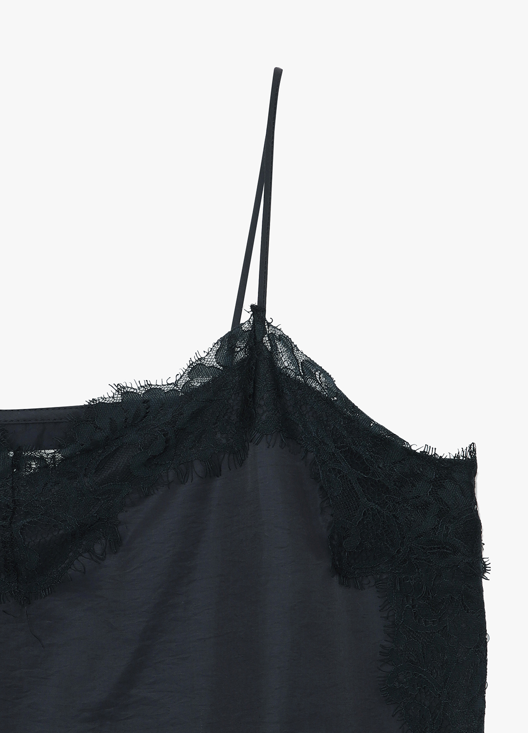 [시즌오프]레이스 트리밍 슬리브리스 탑_DARK GREEN_8