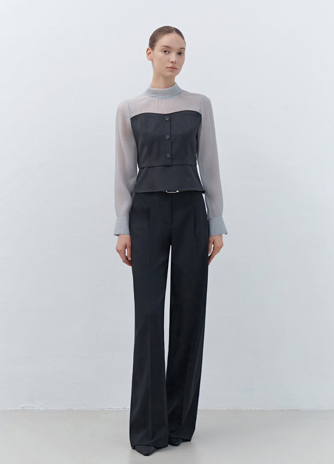 벨티드 원턱 와이드 팬츠_DARK GREY_10