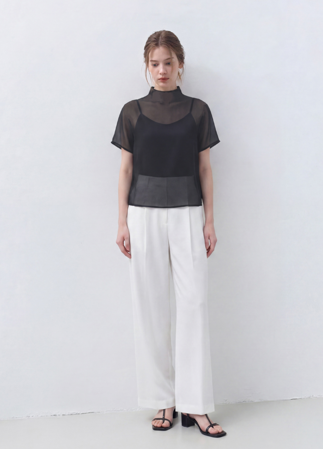 [Exclusive]하이넥 시어 레이어드 블라우스_DARK GREY_6
