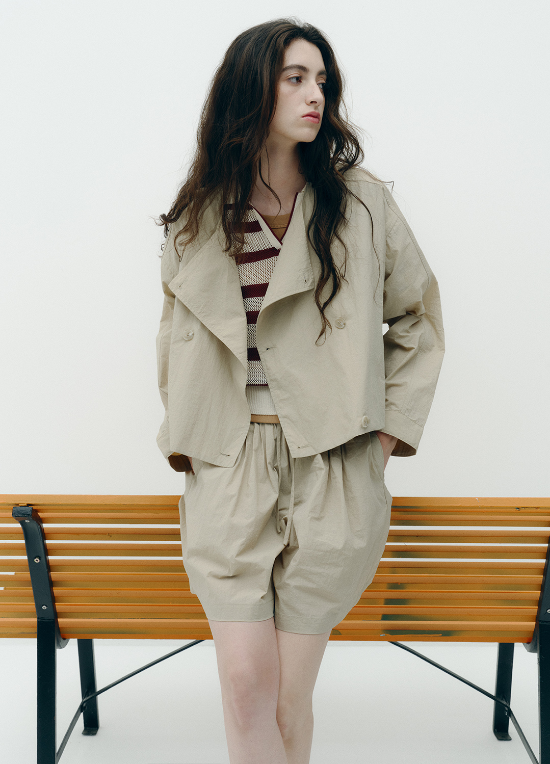 스트링 후드 윈드 자켓_BEIGE_4