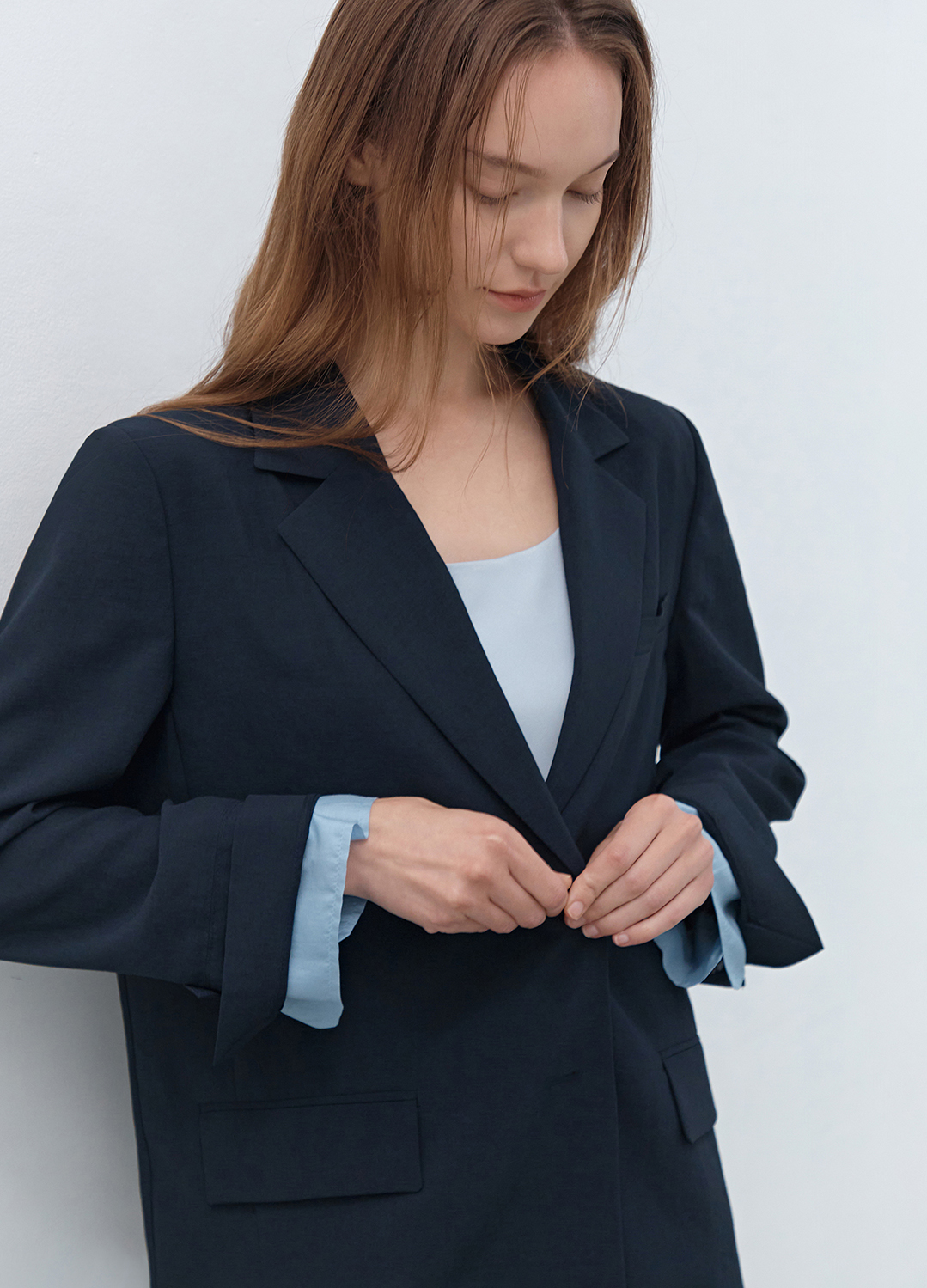 [7/28 순차배송]오버핏 싱글 테일러드 자켓_DARK NAVY_8