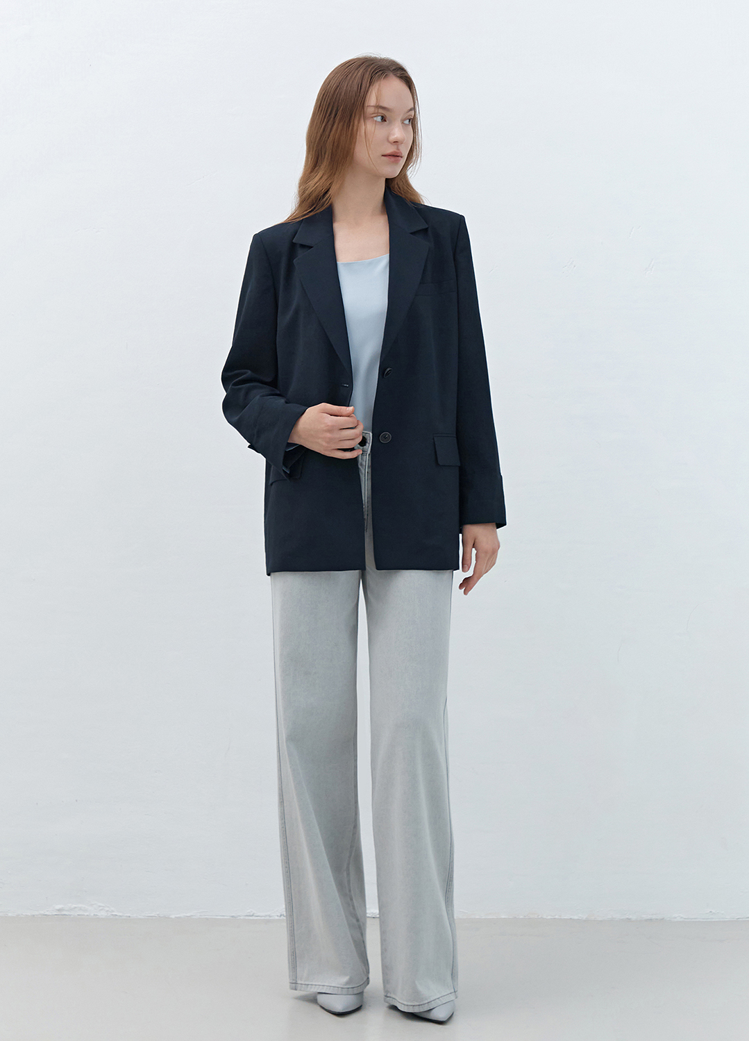 [7/28 순차배송]오버핏 싱글 테일러드 자켓_DARK NAVY_5