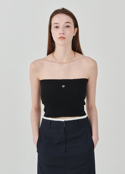 BUTTON DETAIL KNIT TUBE TOP