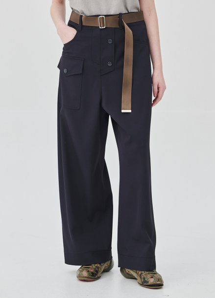 BELTED POCKET PANTS