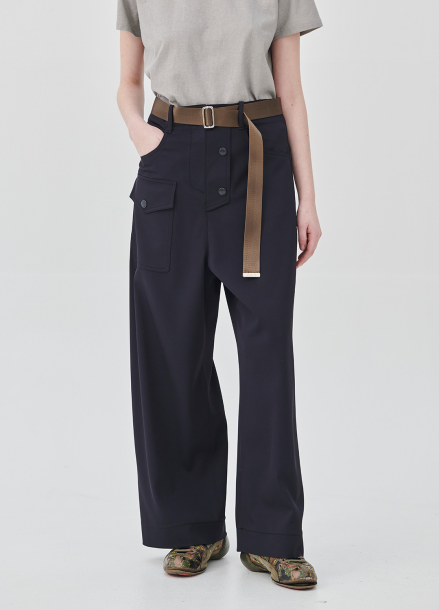 BELTED POCKET PANTS