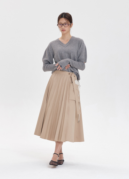 COTTON PLEATS LAP SKIRT