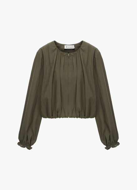 [SALE]라운드넥 셔링 크롭 점퍼