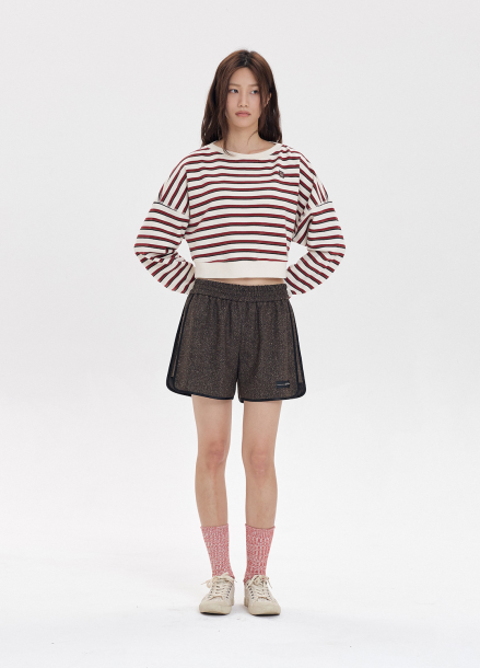 STRIPE CROP SWEATSHIRT