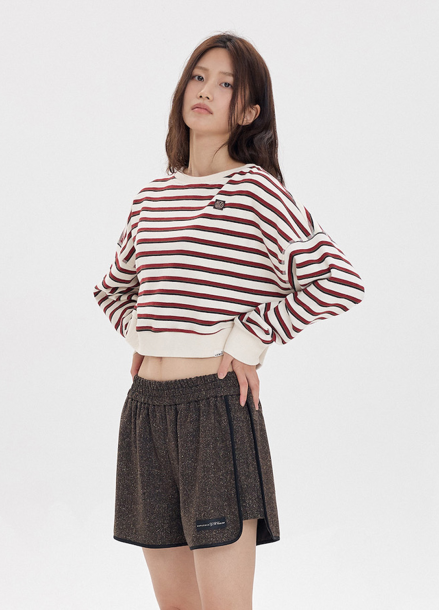 STRIPE CROP SWEATSHIRT