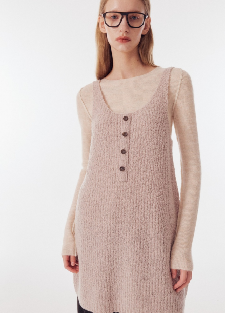 WOOL BLEND KNIT MINI DRESS