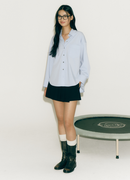 [EXCLUSIVE] 오픈카라 오버핏 셔츠