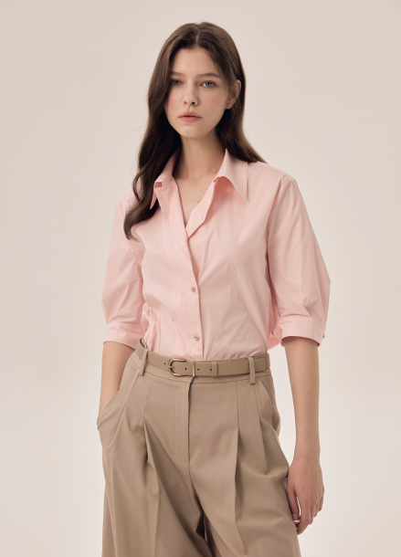 미샤 MICHAA 랩 스타일 셔츠 LIGHT PINK | SISUN.COM