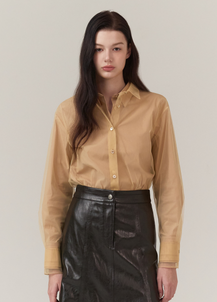 메쉬 레이어드 블라우스