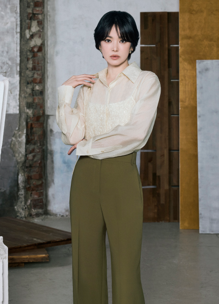 [ONLINE-ONLY]비딩 뷔스티에 레이어드 블라우스