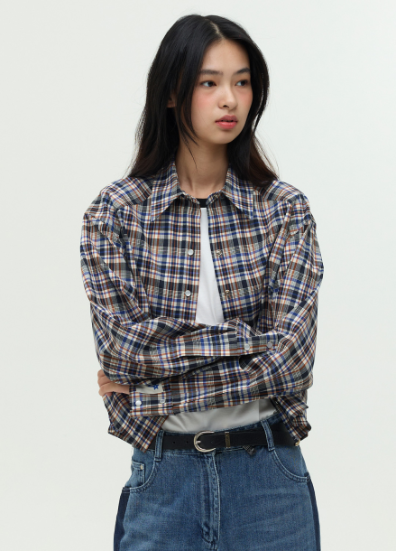 [프리오픈]크롭 셔츠 블라우스