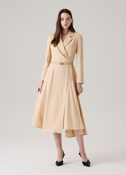 미샤 MICHAA 벨티드 테일러드 원피스 GREY | SISUN.COM