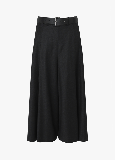 미샤 MICHAA 벨티드 울 혼방 카프리 팬츠 DARK GREY | SISUN.COM