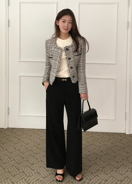 벨티드 와이드 팬츠