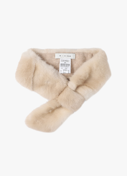 미샤 MICHAA 밍크 퍼 머플러 LIGHT BEIGE | SISUN.COM