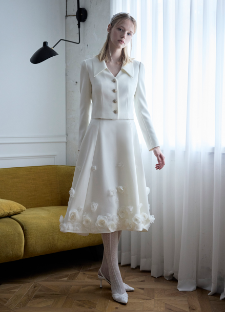[ONLINE-ONLY]플라워 플레어 스커트