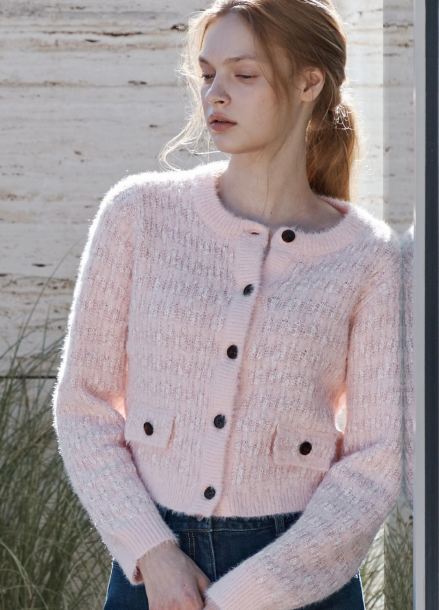 [Exclusive]라운드넥 버튼업 투톤 가디건