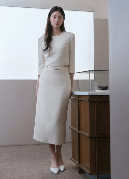 [Exclusive]A라인 벨티드 스커트