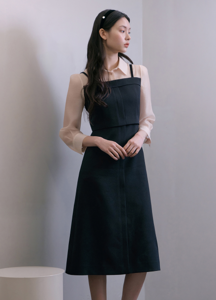 [Exclusive]셔츠 레이어드 원피스