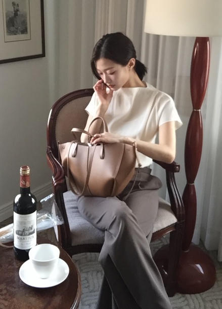 벨티드 원턱 와이드 팬츠