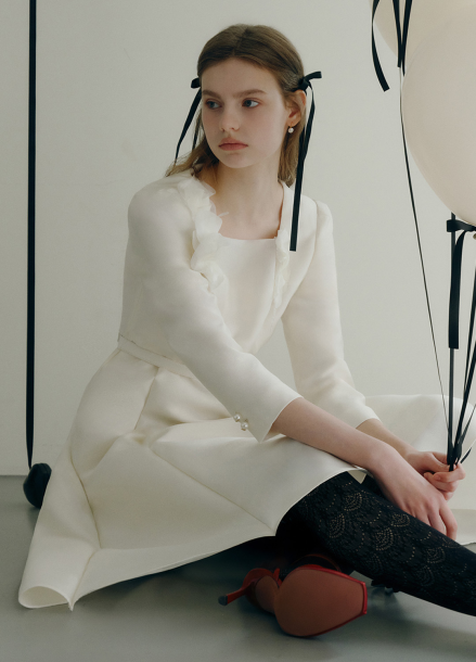 [BRIDE]로즈 코사지 롱 원피스