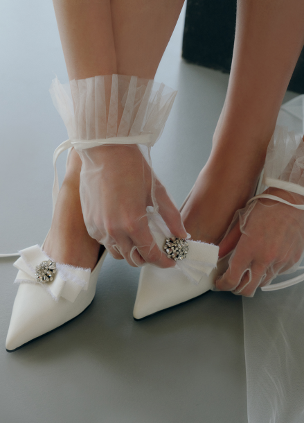 [BRIDE]리본 크리스탈 펌프스 힐