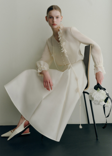 [BRIDE]플레어 A라인 롱 스커트