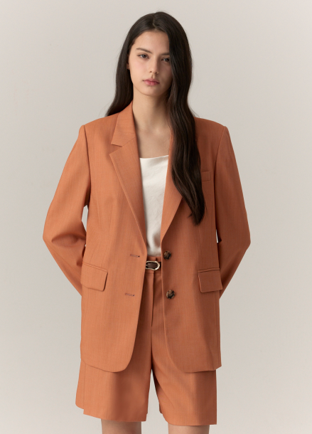 테일러드 카라 벨티드 울 자켓