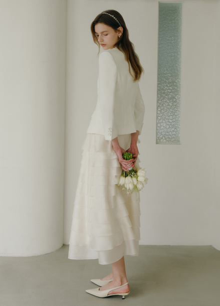 [BRIDE]티어드 쉬폰 롱스커트