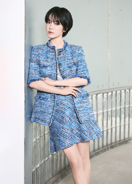 자바라 수술 트위드 자켓