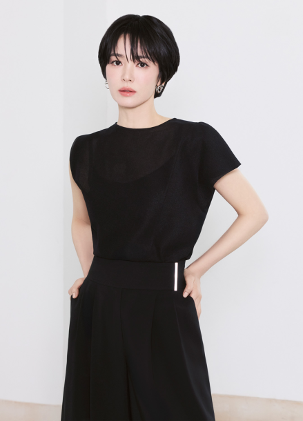 언발란스 절개 시스루 니트