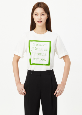 [시즌오프]스퀘어 프린트 티셔츠